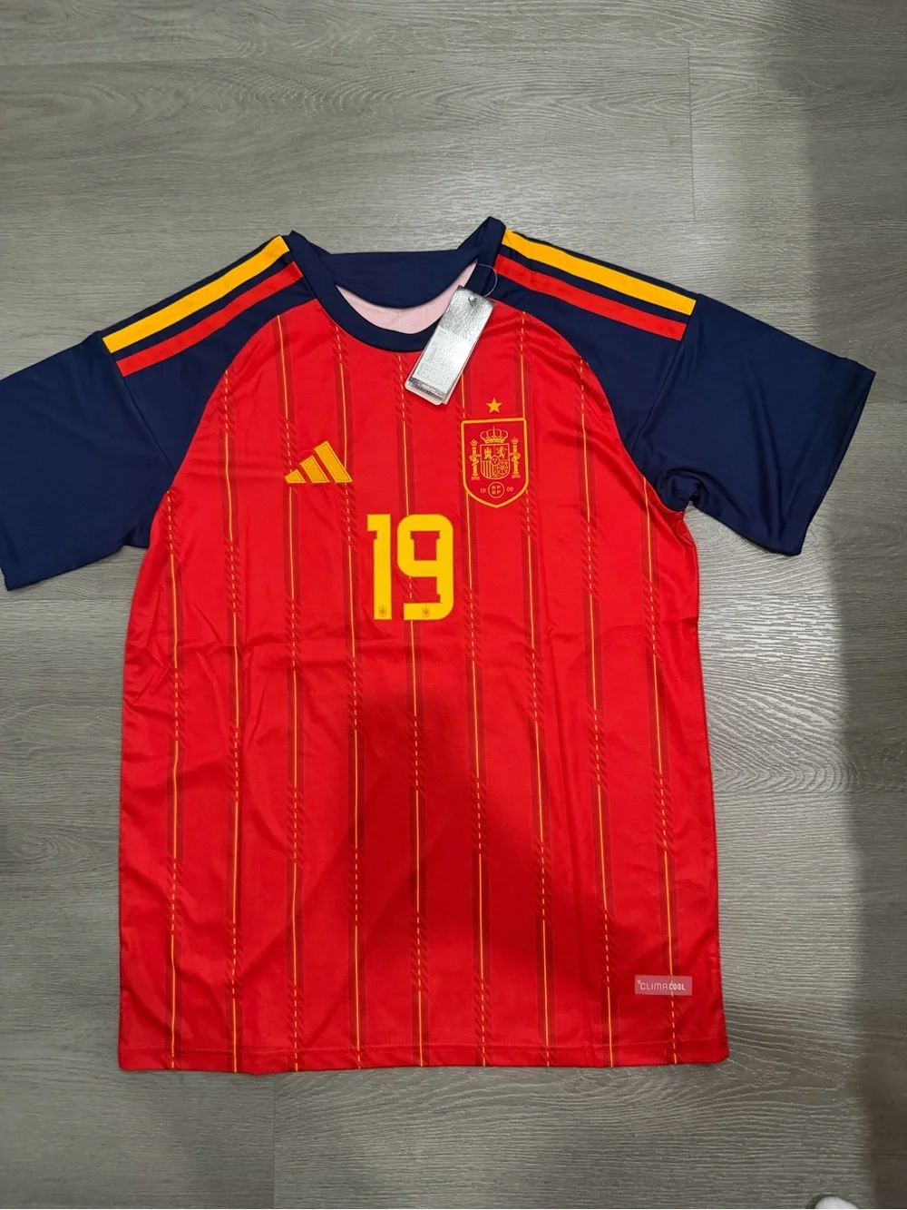 Adults Red & Navy Soccer Jersey - Adidas Spain #19